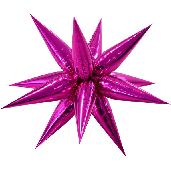 Glitz Starburst Foil Balloon - Hot Pink (100cm)