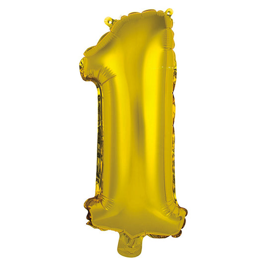 Gold "1" Numeral Foil Balloon (35cm)