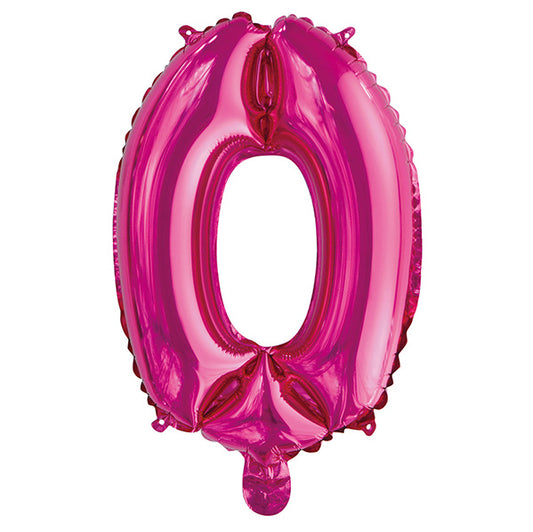 Hot Pink "0" Numeral Foil Balloon (35cm)