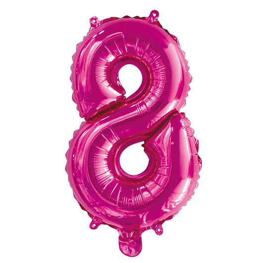 Hot Pink "8" Numeral Foil Balloon (35cm)