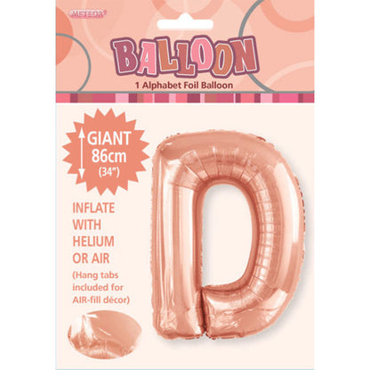 Rose Gold "D" Letter Foil Balloon (86cm)