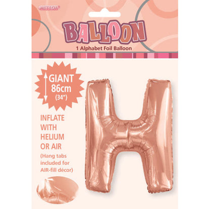 Rose Gold "H" Letter Foil Balloon (86cm)