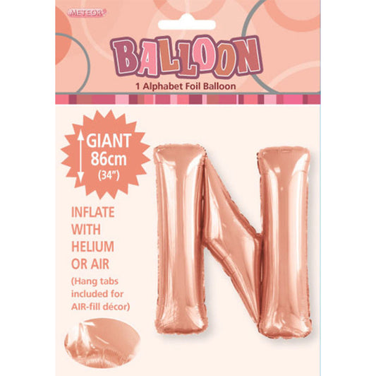 Rose Gold "N" Letter Foil Balloon (86cm)