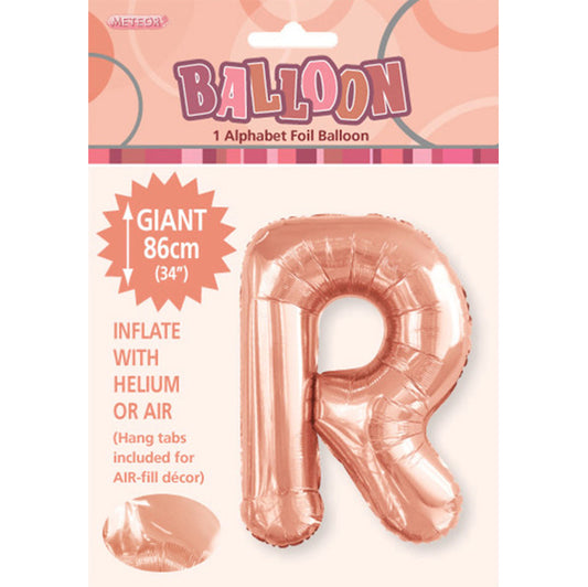 Rose Gold "R" Letter Foil Balloon (86cm)