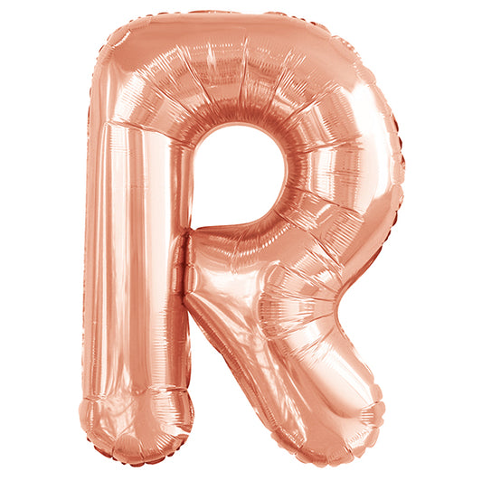 Rose Gold "R" Letter Foil Balloon (86cm)