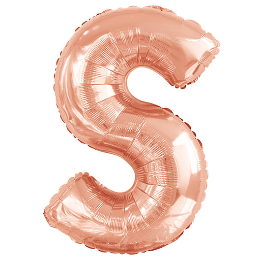 Rose Gold "S" Letter Foil Balloon (86cm)