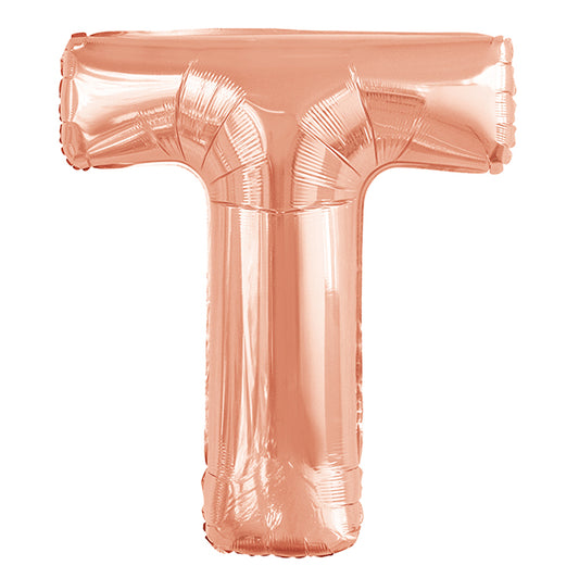 Rose Gold "T" Letter Foil Balloon (86cm)