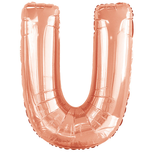 Rose Gold "U" Letter Foil Balloon (86cm)