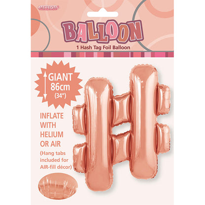 Rose Gold "#" Letter Foil Balloon (86cm)