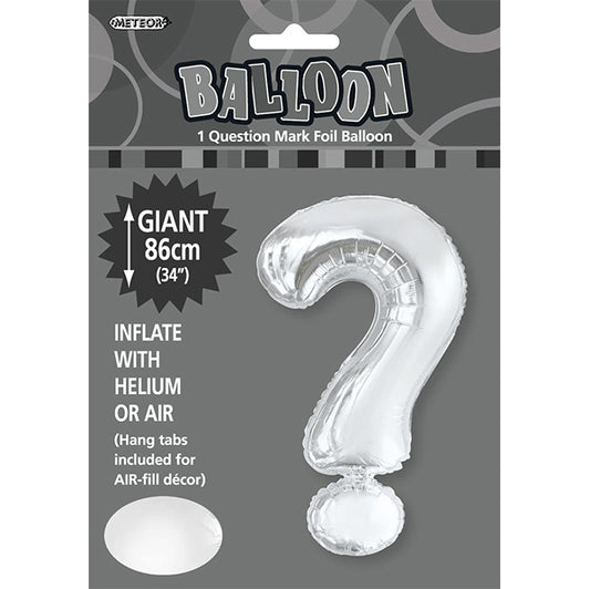 Silver "?" Letter Foil Balloon (86cm)