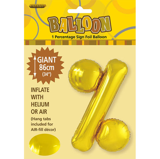 Gold "%" Letter Foil Balloon (86cm)