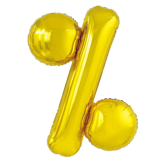 Gold "%" Letter Foil Balloon (86cm)