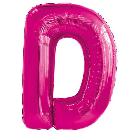 Hot Pink "D" Letter Foil Balloon (86cm)