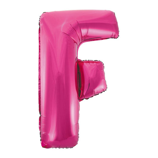 Hot Pink "F" Letter Foil Balloon (86cm)