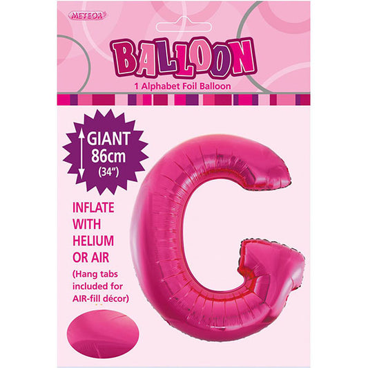 Hot Pink "G" Letter Foil Balloon (86cm)