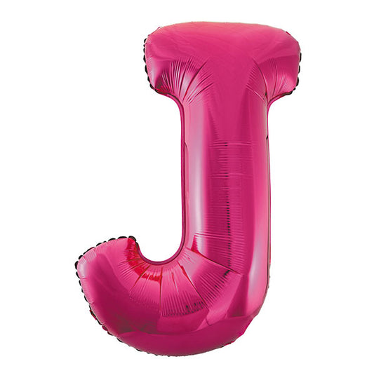 Hot Pink "J" Letter Foil Balloon (86cm)