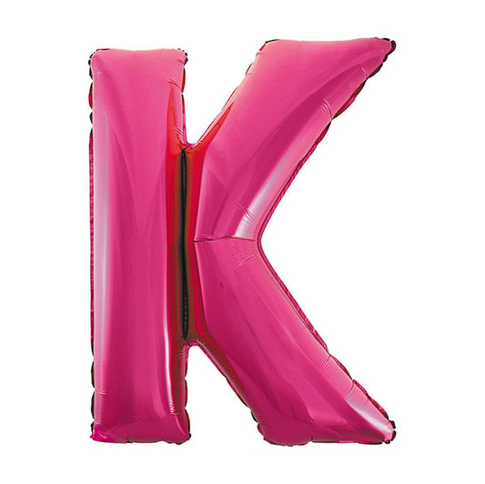 Hot Pink "K" Letter Foil Balloon (86cm)