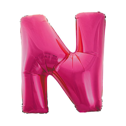 Hot Pink "N" Letter Foil Balloon (86cm)