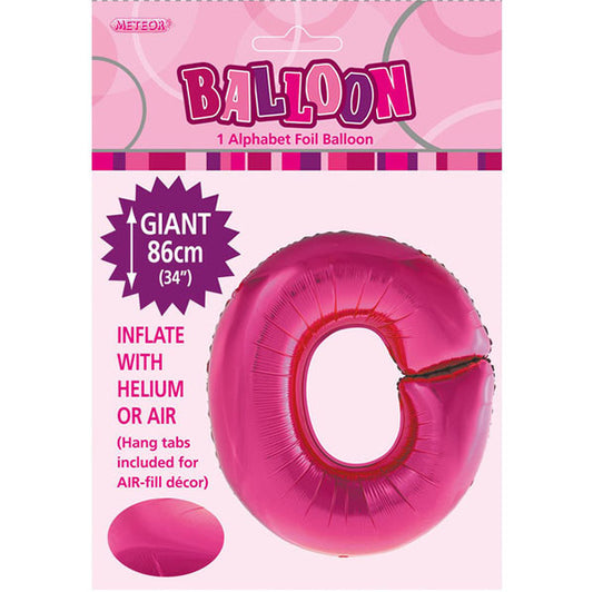 Hot Pink "O" Letter Foil Balloon (86cm)