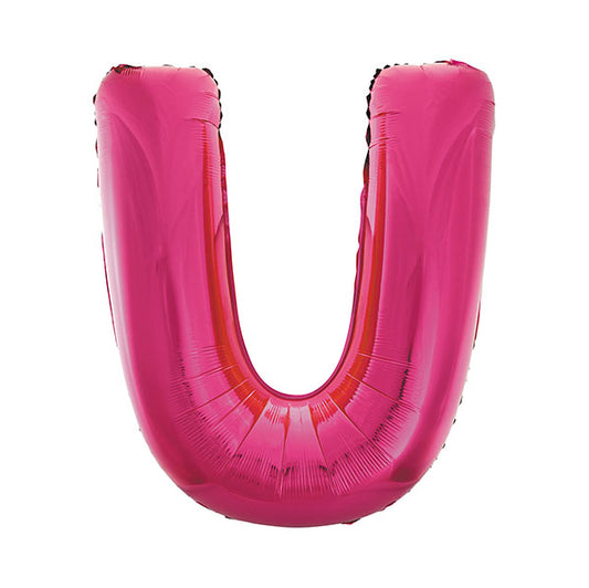 Hot Pink "U" Letter Foil Balloon (86cm)