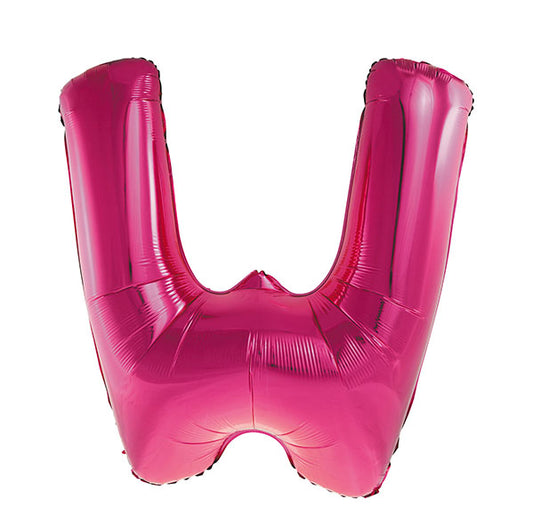 Hot Pink "W" Letter Foil Balloon (86cm)