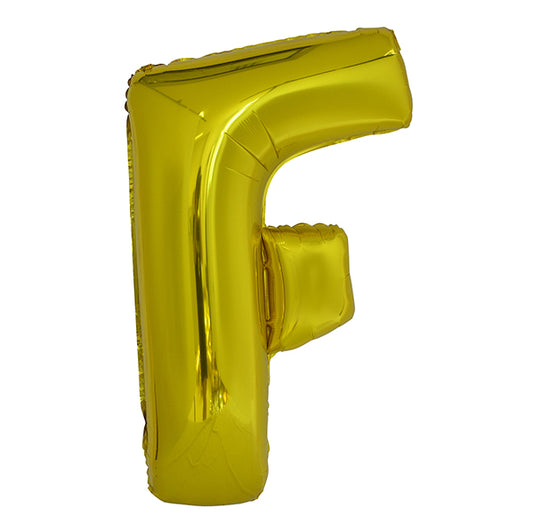 Gold "F" Letter Foil Balloon (86cm)