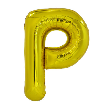 Gold "P" Letter Foil Balloon (86cm)