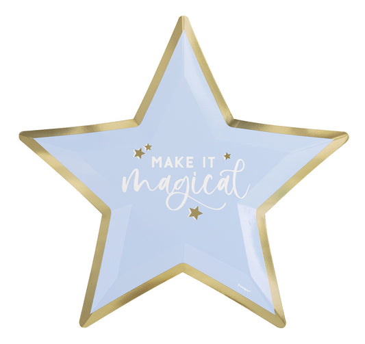 Dainty Unicorn Foil Stamped Star Shaped Paper Plates (Pack of 8)