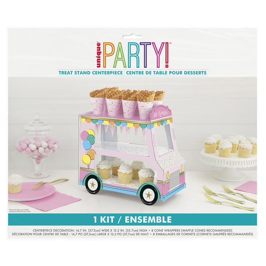 Rainbow Birthday Sweets Treat Stand Centrepiece (9 Piece Set)