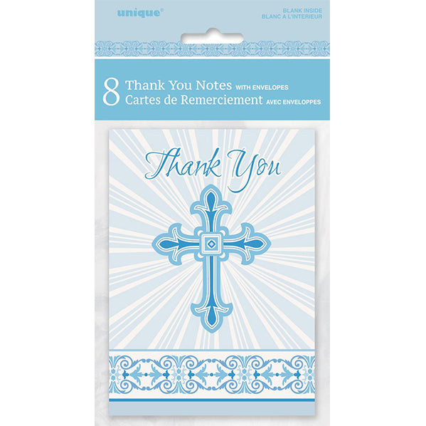 Radiant Cross Blue - Thank You Notes (Pack of 8)