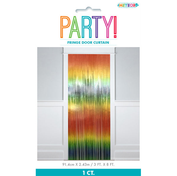 Fringe Door Curtain - Vibrant Rainbow