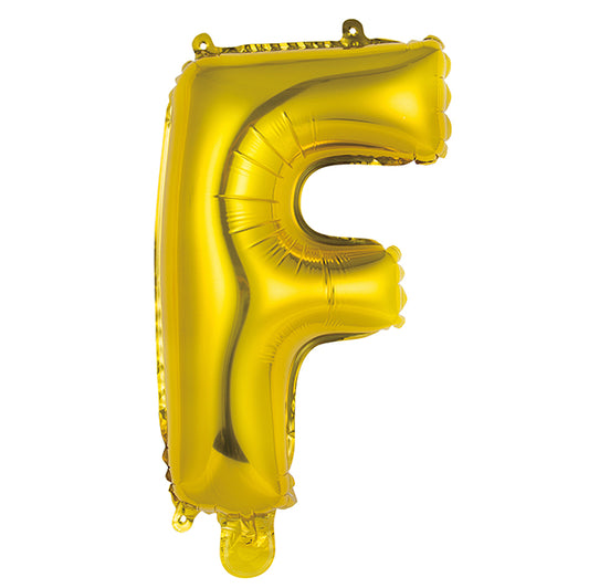 Gold "F" Letter Foil Balloon (35cm)