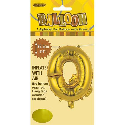 Gold "Q" Letter Foil Balloon (35cm)