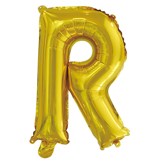 Gold "R" Letter Foil Balloon (35cm)