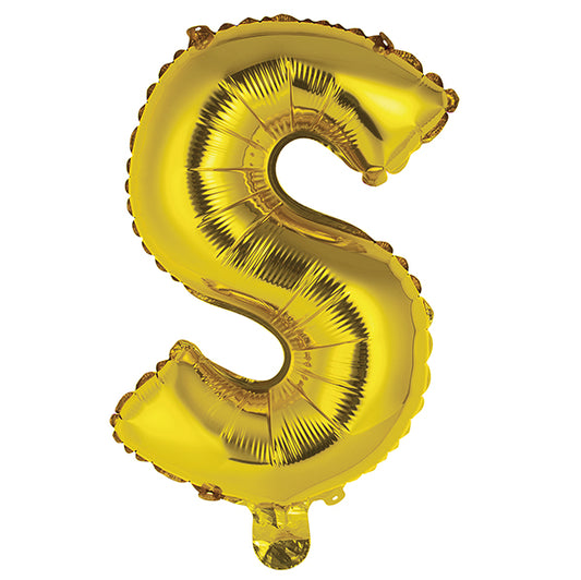 Gold "S" Letter Foil Balloon (35cm)