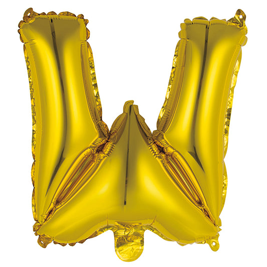 Gold "W" Letter Foil Balloon (35cm)