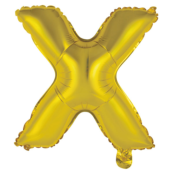 Gold "X" Letter Foil Balloon (35cm)