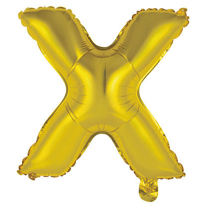 Gold "X" Letter Foil Balloon (35cm)