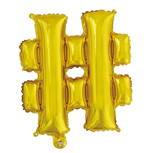 Gold "#" Letter Foil Balloon (35cm)