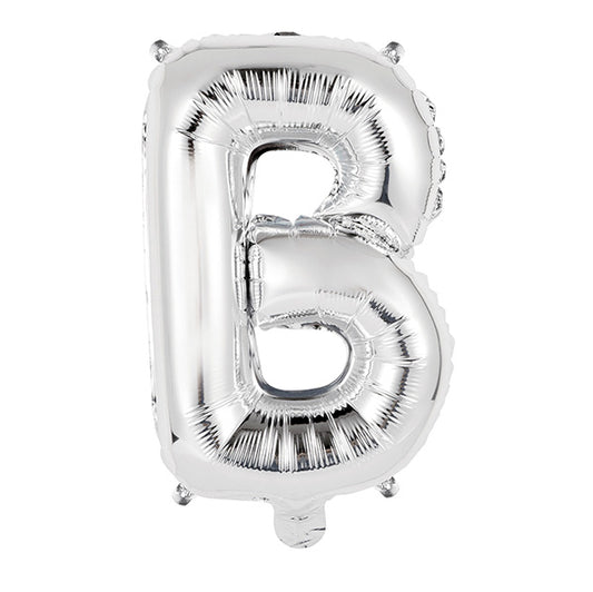 Silver "B" Letter Foil Balloon (35cm)