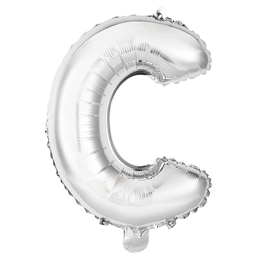 Silver "C" Letter Foil Balloon (35cm)