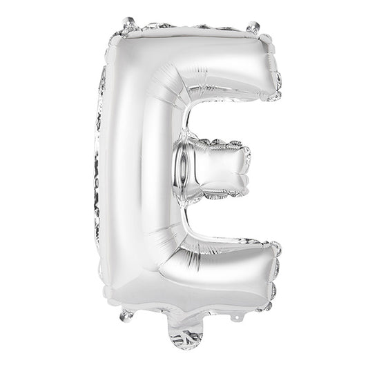 Silver "E" Letter Foil Balloon (35cm)