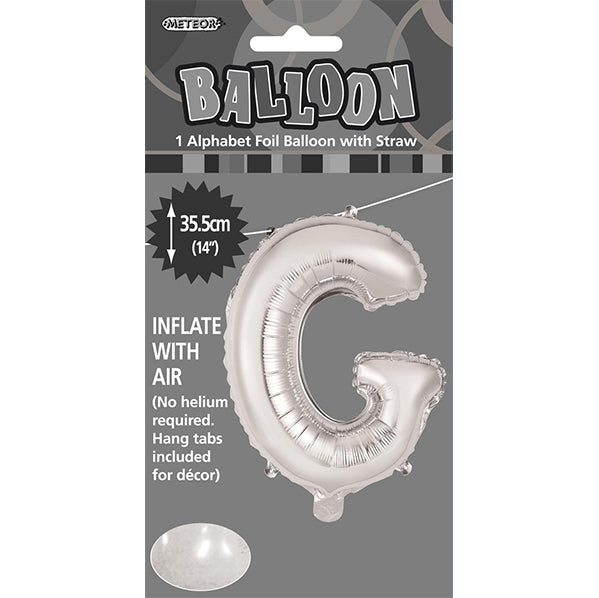 Silver "G" Letter Foil Balloon (35cm)