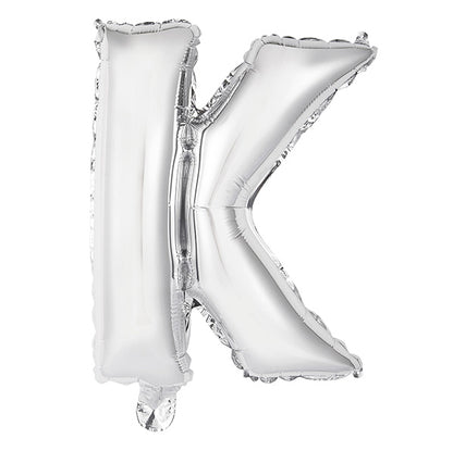 Silver "K" Letter Foil Balloon (35cm)