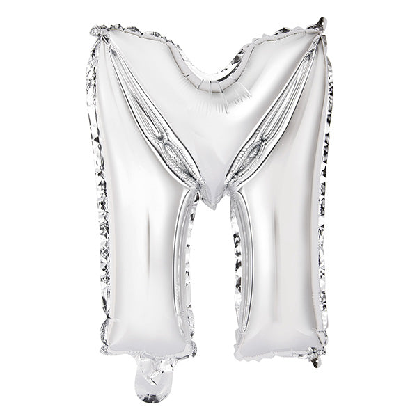 Silver "M" Letter Foil Balloon (35cm)