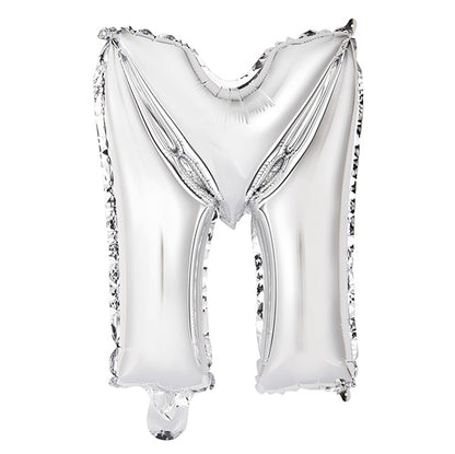 Silver "M" Letter Foil Balloon (35cm)