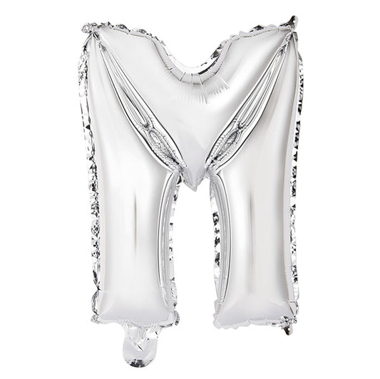 Silver "M" Letter Foil Balloon (35cm)