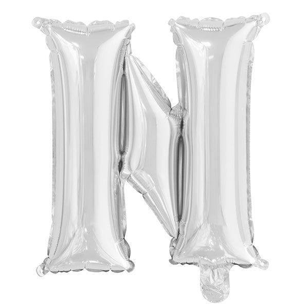 Silver "N" Letter Foil Balloon (35cm)