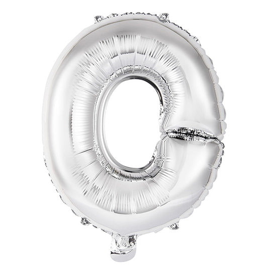 Silver "O" Letter Foil Balloon (35cm)