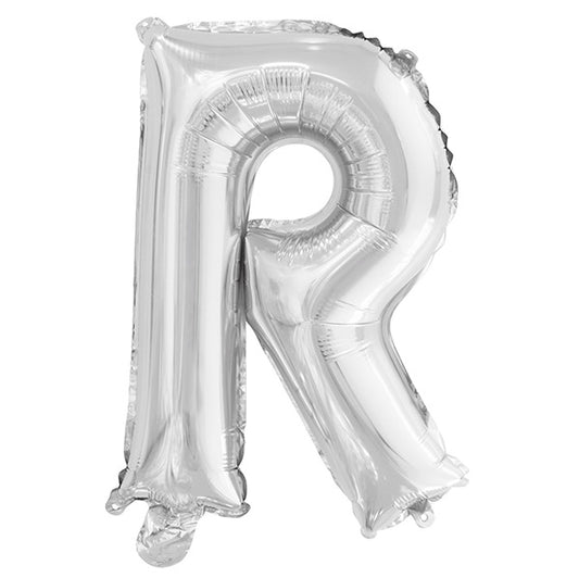 Silver "R" Letter Foil Balloon (35cm)